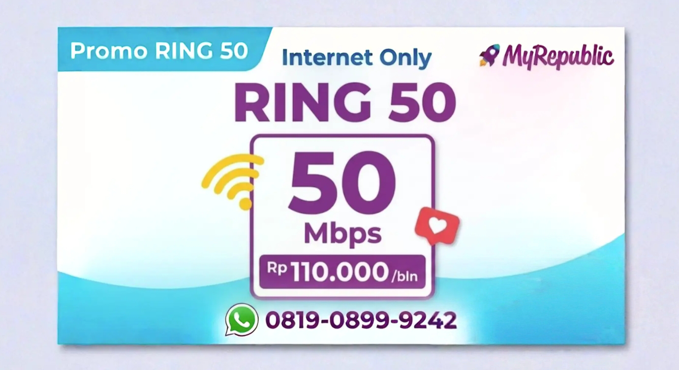 Promo MyRepublic 50 Mbps murah di Batam - Pasang WiFi Cepat & Stabil